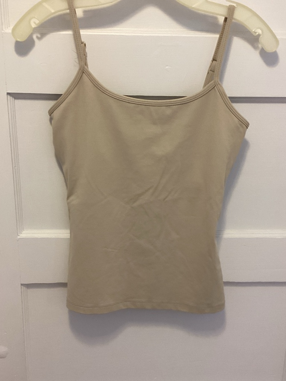 White House Black Market Beige Slim Cami Tank with Adjustable Straps